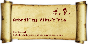 Ambrózy Viktória névjegykártya